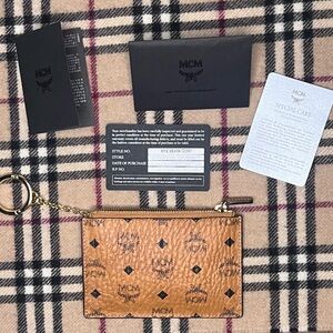 MCM Cognac Visetos Key Holder